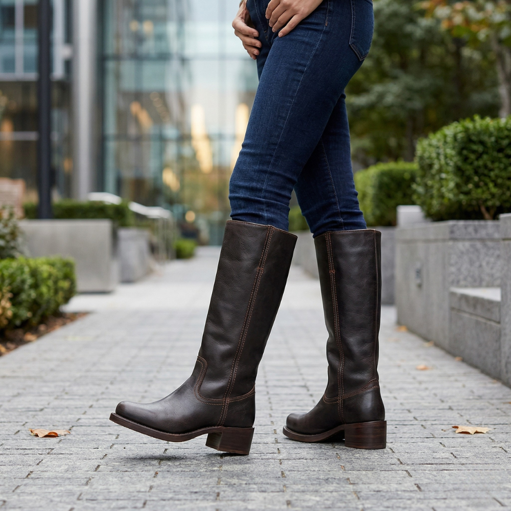 Bottes Structurées Hautes Wulfrun pour Femme | Cuir Premium