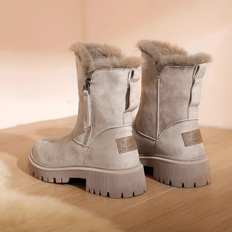 Bottines hiver doublure polaire semelle antidérapante silhouette cheville