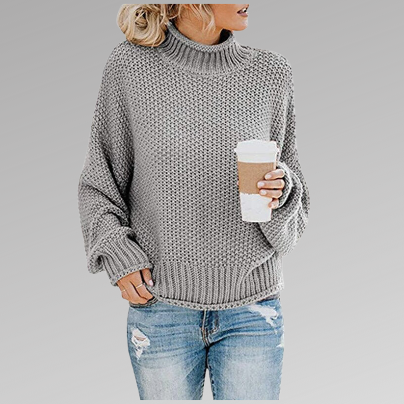 Pull tricot oversize femme hiver coupe ample et douce