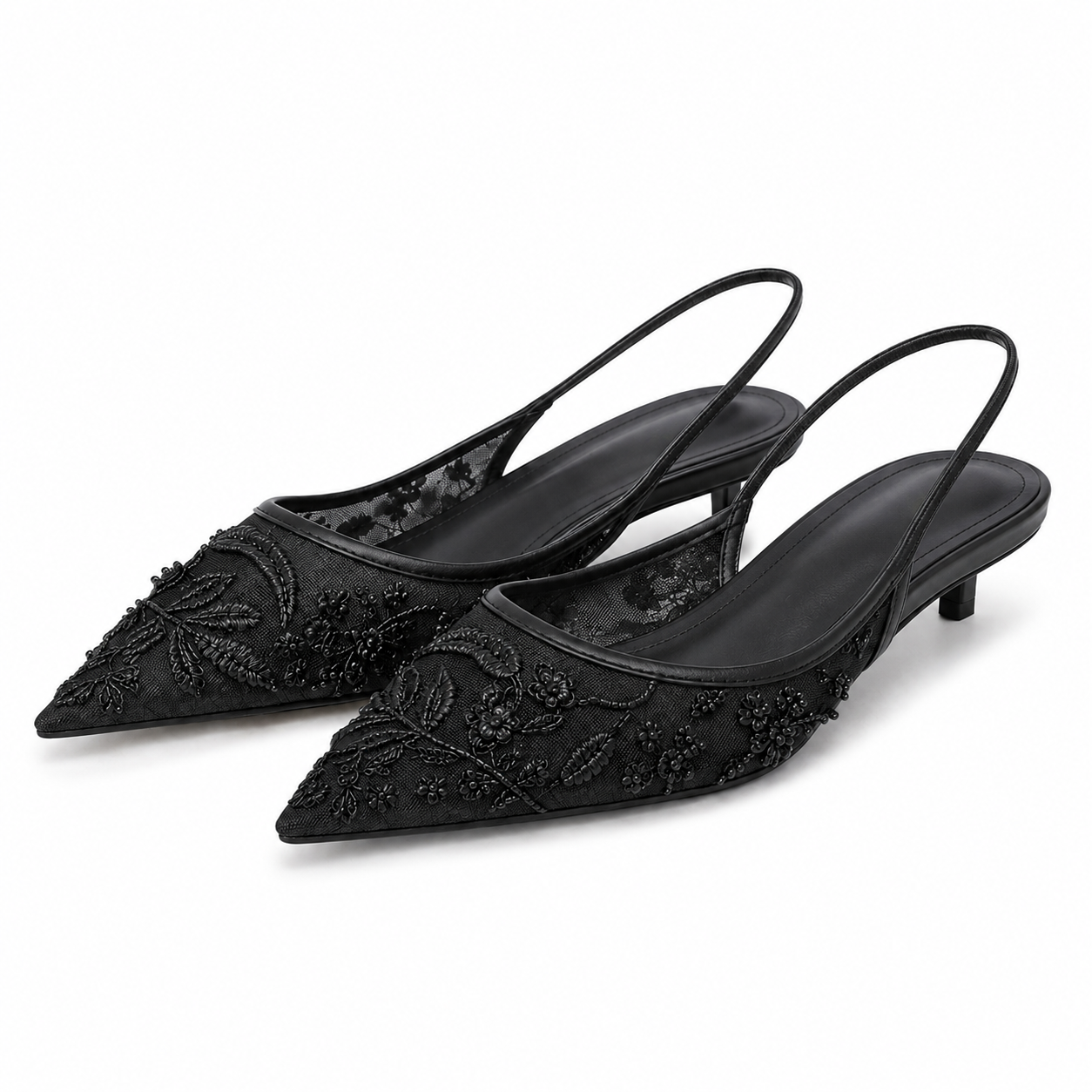 Talons Roses | Détails de Perles, Talon Moyen | Chaussures de Soirée Femme