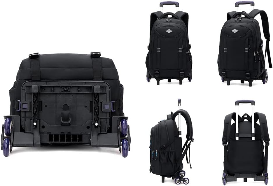 Sac à dos scolaire à roulettes pour garçons – Sac à dos trolley convertible