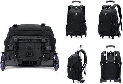 Sac à dos scolaire à roulettes pour garçons – Sac à dos trolley convertible