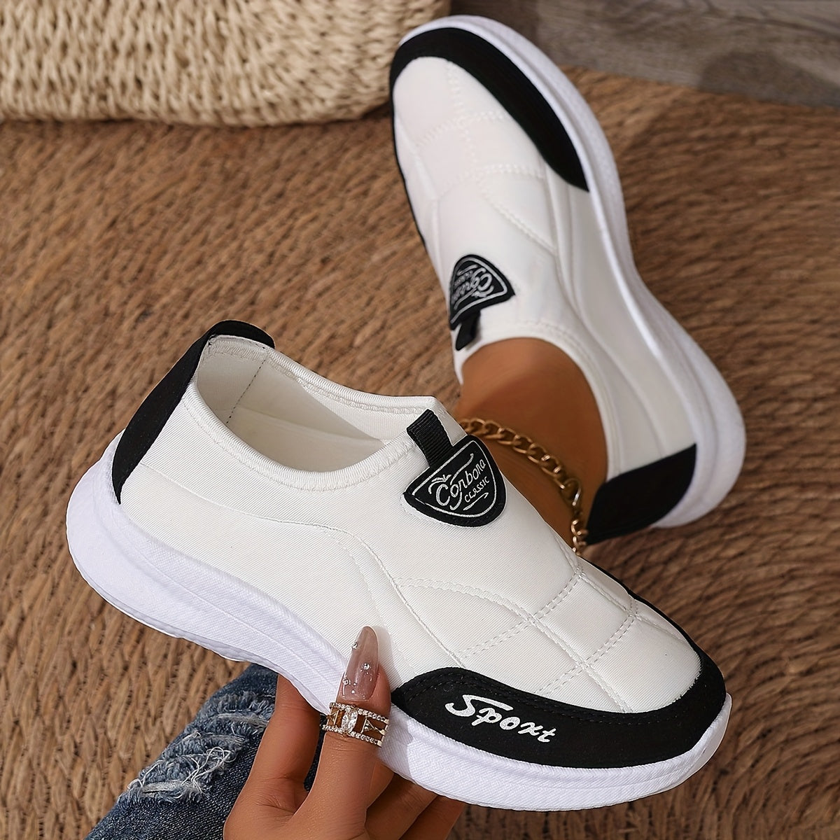 Women orthotic walking sneakers with arch support and cushioned sole