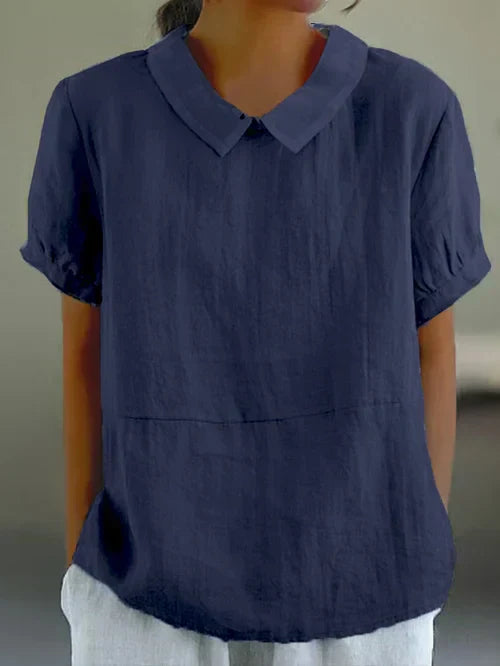Adele - Coton blouse d'été femme - Manches courtes-Chemisier-PARIS FEMME