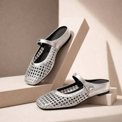 Femmes Mule Plates Tissées Orthopédique