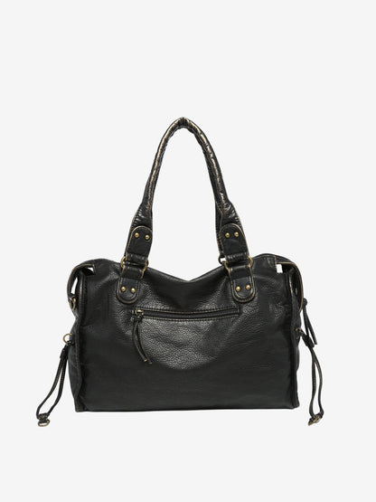 Sac à Main Noir Femme | Bandoulière Cuir Synthétique | Poches à Fermeture