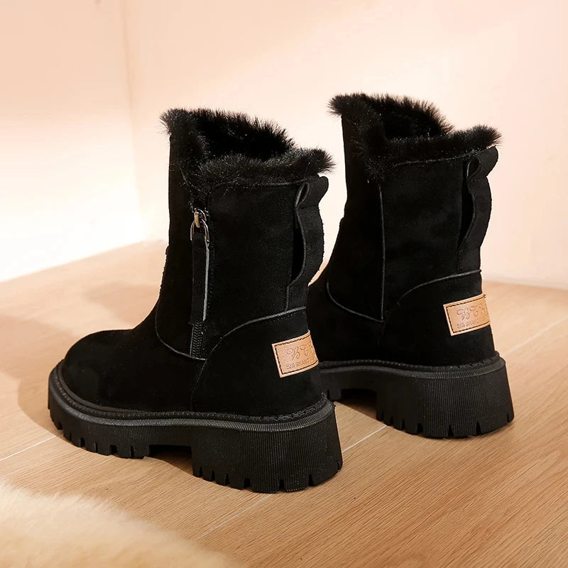 Bottines hiver doublure polaire semelle antidérapante silhouette cheville