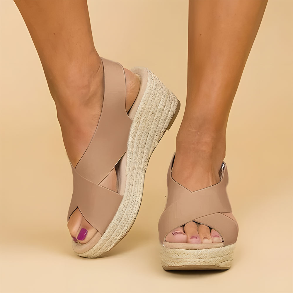 Sandales pour Oignons, Femmes | Brides Croisées | Semelle Compensée