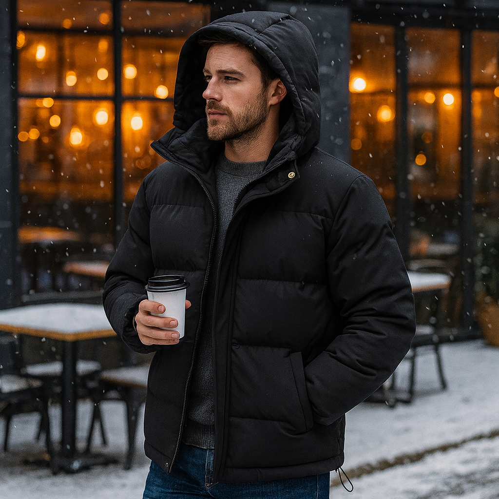 Veste de ski d'hiver pour homme Donsjas avec capuche Regular Fit