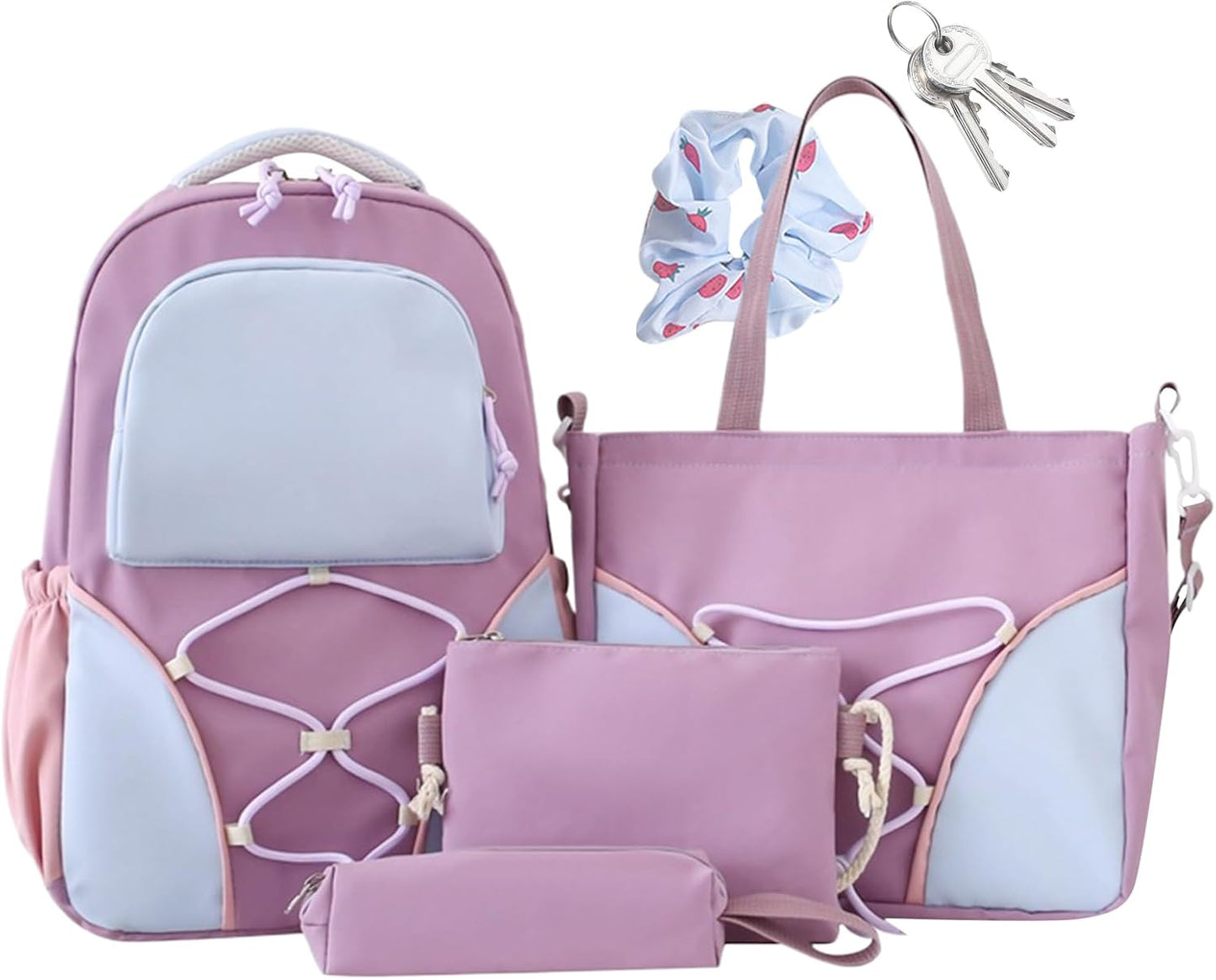 Ensemble de sac à dos scolaire | Grande capacité, pour étudiants | Sac à dos, ceinture à stylos, sacs
