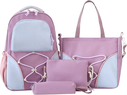 Ensemble de sac à dos scolaire | Grande capacité, pour étudiants | Sac à dos, ceinture à stylos, sacs