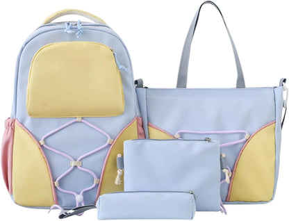 Ensemble de sac à dos scolaire | Grande capacité, pour étudiants | Sac à dos, ceinture à stylos, sacs