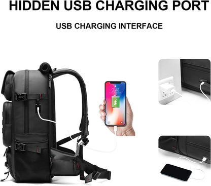 Sac à dos de voyage 50L | Extensible, imperméable | Compartiment à chaussures, port USB