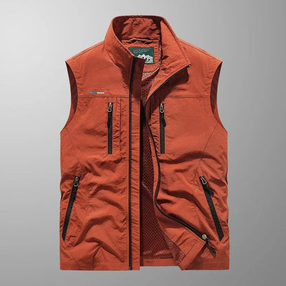 Gilet Homme | Coupe-vent Légère | Col Montant, Poches Pratiques