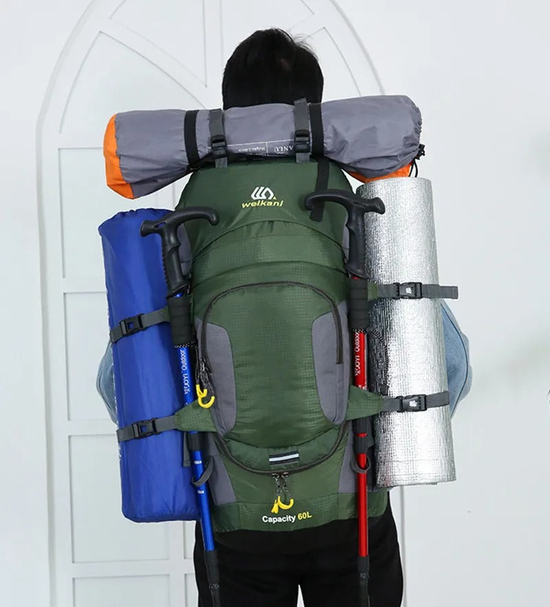 Sac à dos de voyage 60L | Étanche, spacieux | Pour la randonnée et les activités en plein air