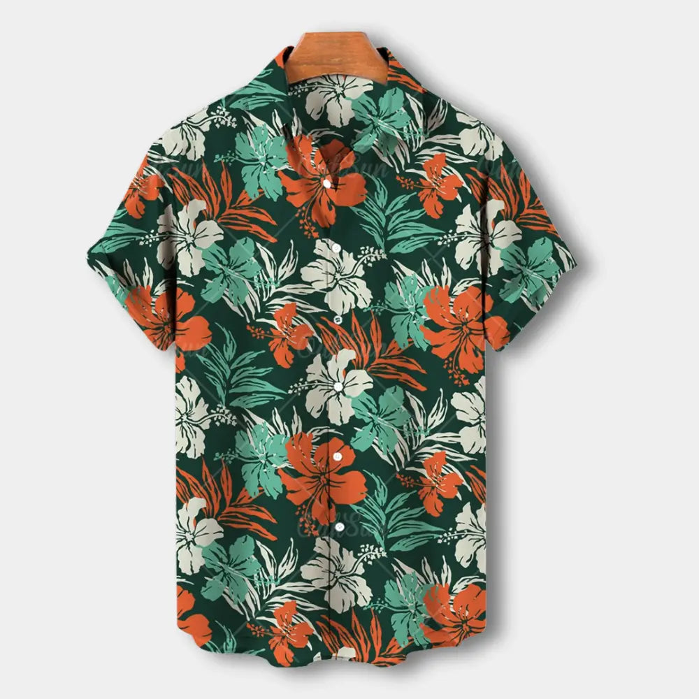 Chemise Été Homme | Imprimé Tropical, Manches Courtes