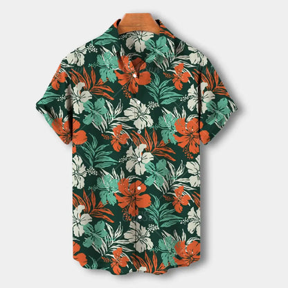 Chemise Homme Imprimé Tropical - Manches Courtes Été