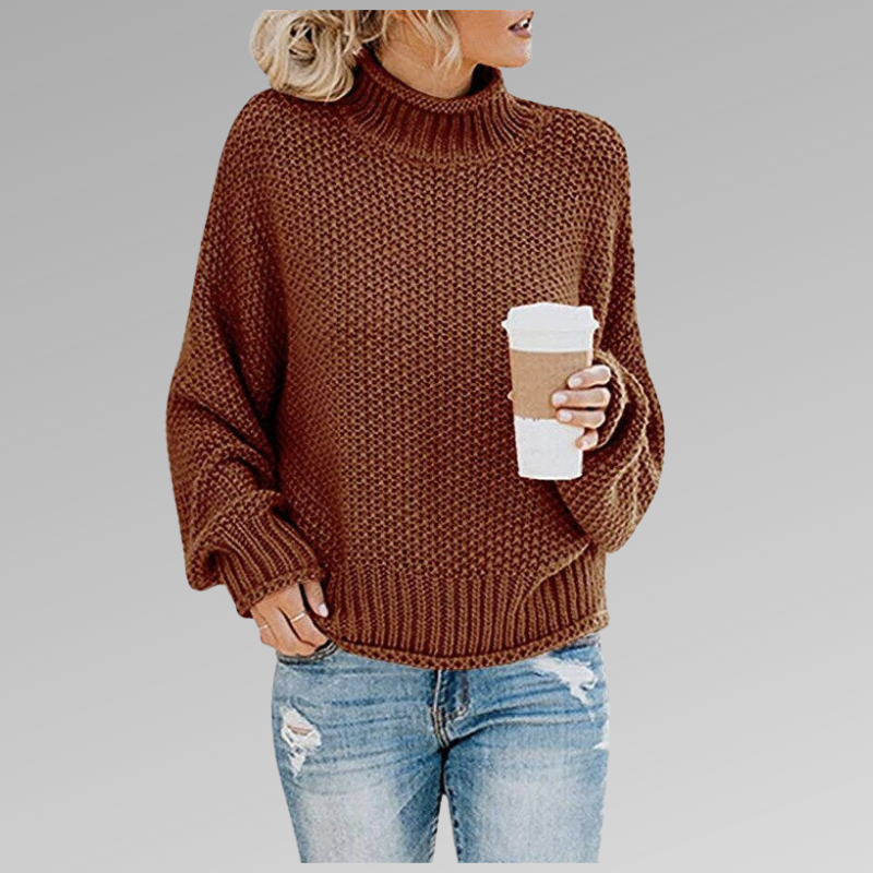 Pull tricot oversize femme hiver coupe ample et douce