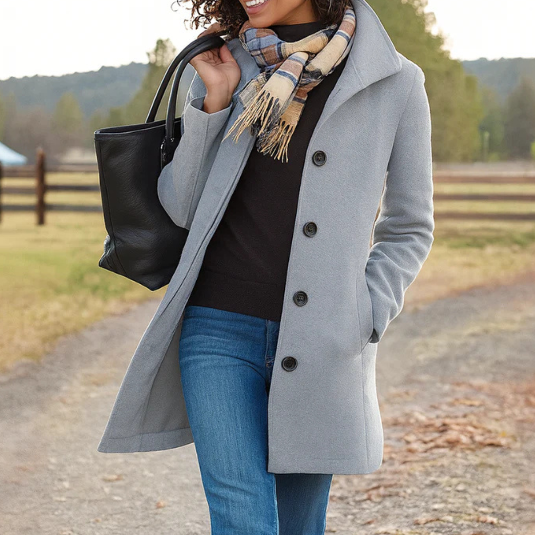 Manteau d'hiver femme | Coupe classique, boutons | Élégant