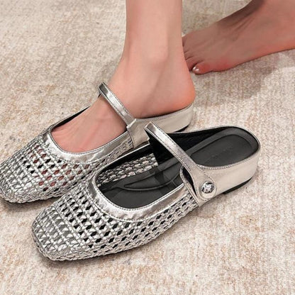 Femmes Mule Plates Tissées Orthopédique