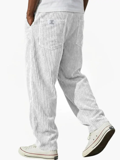 Pantalon homme côtelé coupe relaxed avec cordon de serrage