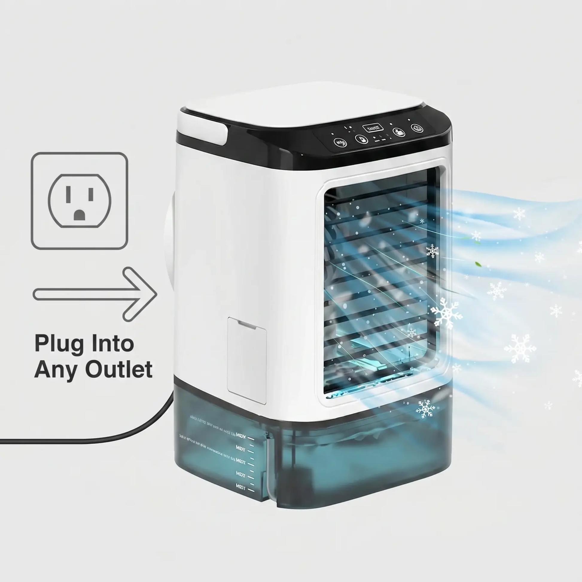 Quinn | Climatiseur portable 3 vitesses avec refroidissement ultrasonique