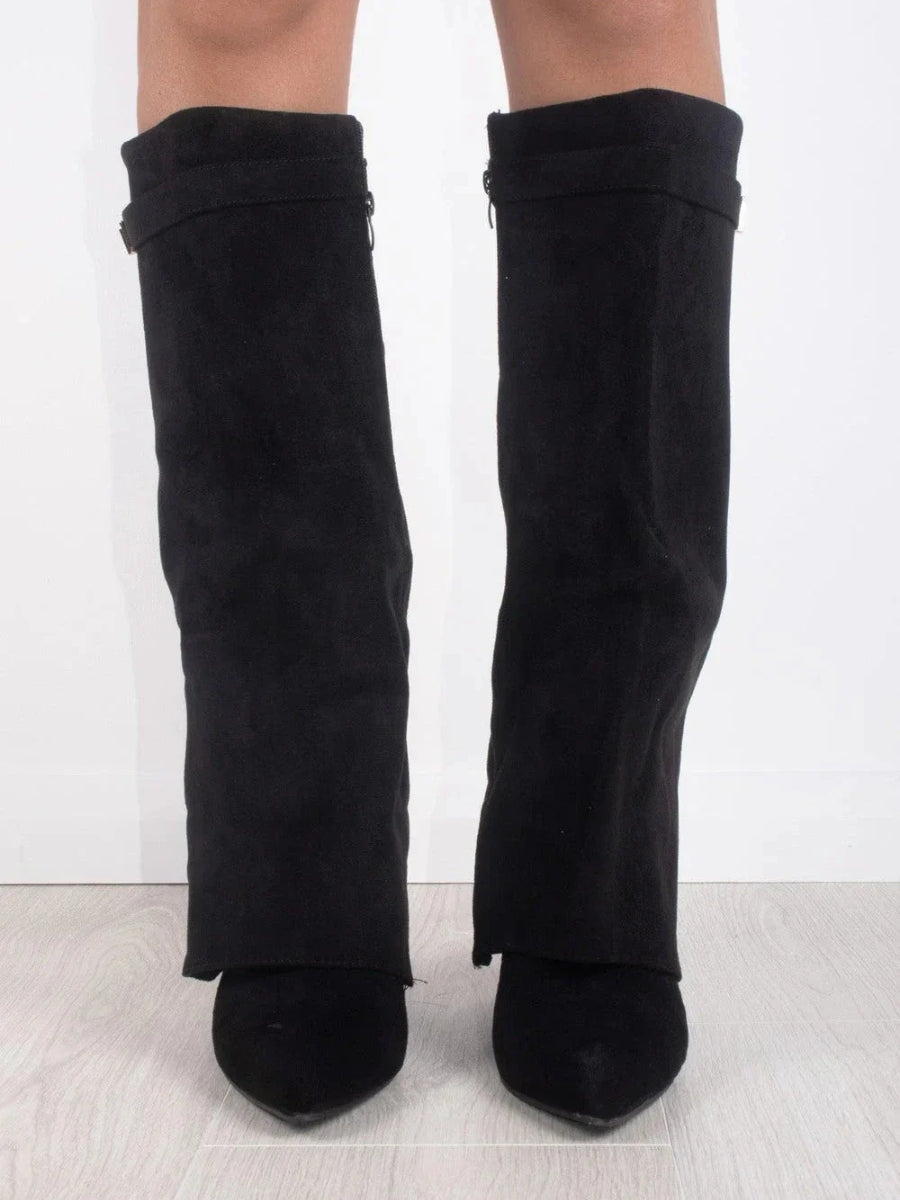 Bottes hautes en suède élégantes - Mode femme - Chic et confort-Chaussures-PARIS FEMME