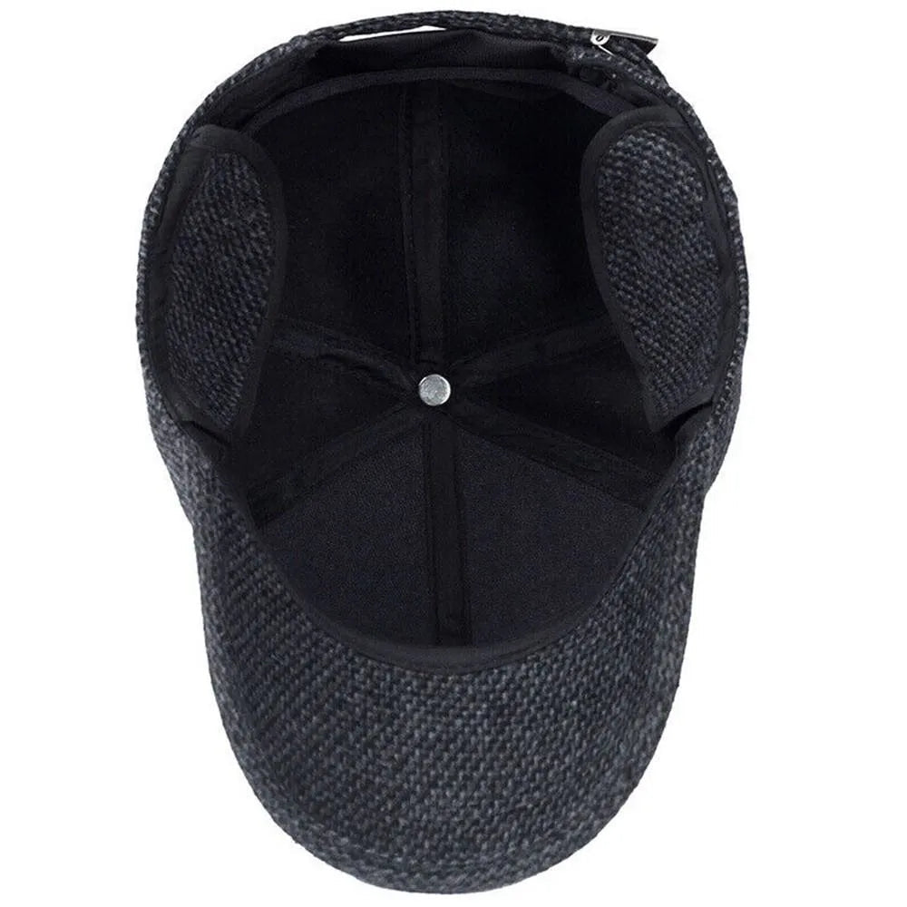 Casquette hiver homme cache-oreilles taille réglable style classique