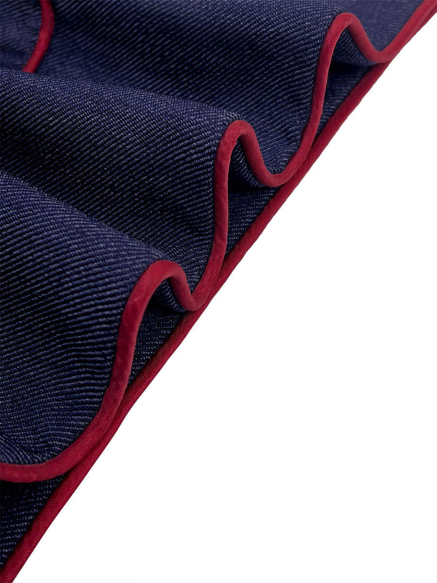 Combinaison en denim | Jambes larges, manches longues, col montant