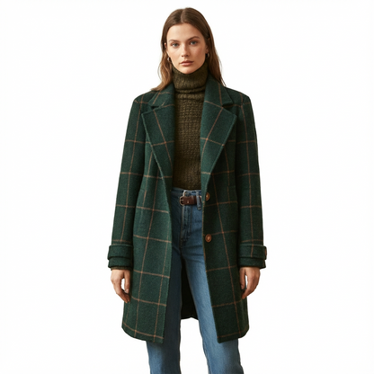 Manteau à carreaux femme | Motif vichy, longueur midi