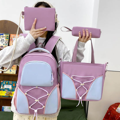 Ensemble de sac à dos scolaire | Grande capacité, pour étudiants | Sac à dos, ceinture à stylos, sacs