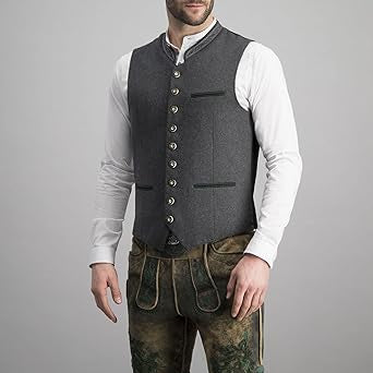 Gilet traditionnel pour hommes - Tissu de haute qualité - Gilet de fête classique et élégant