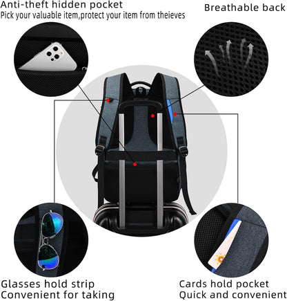 Sac à dos pour ordinateur portable | Résistant à l'eau, port USB | Sac de voyage, compartiments d'organisation