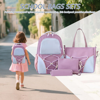 Ensemble de sac à dos scolaire | Grande capacité, pour étudiants | Sac à dos, ceinture à stylos, sacs