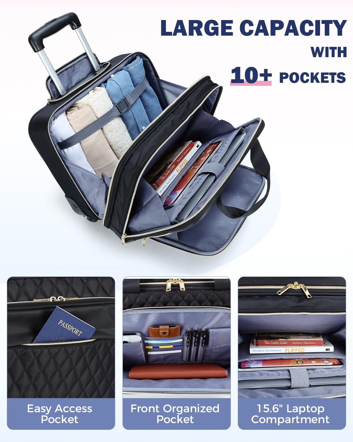 Sac à dos ordinateur portable | 15,6 pouces, imperméable, approuvé avion