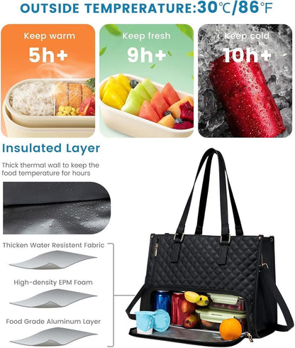 Sac à déjeuner isotherme | Ordinateur portable 2-en-1 | Travail et voyage