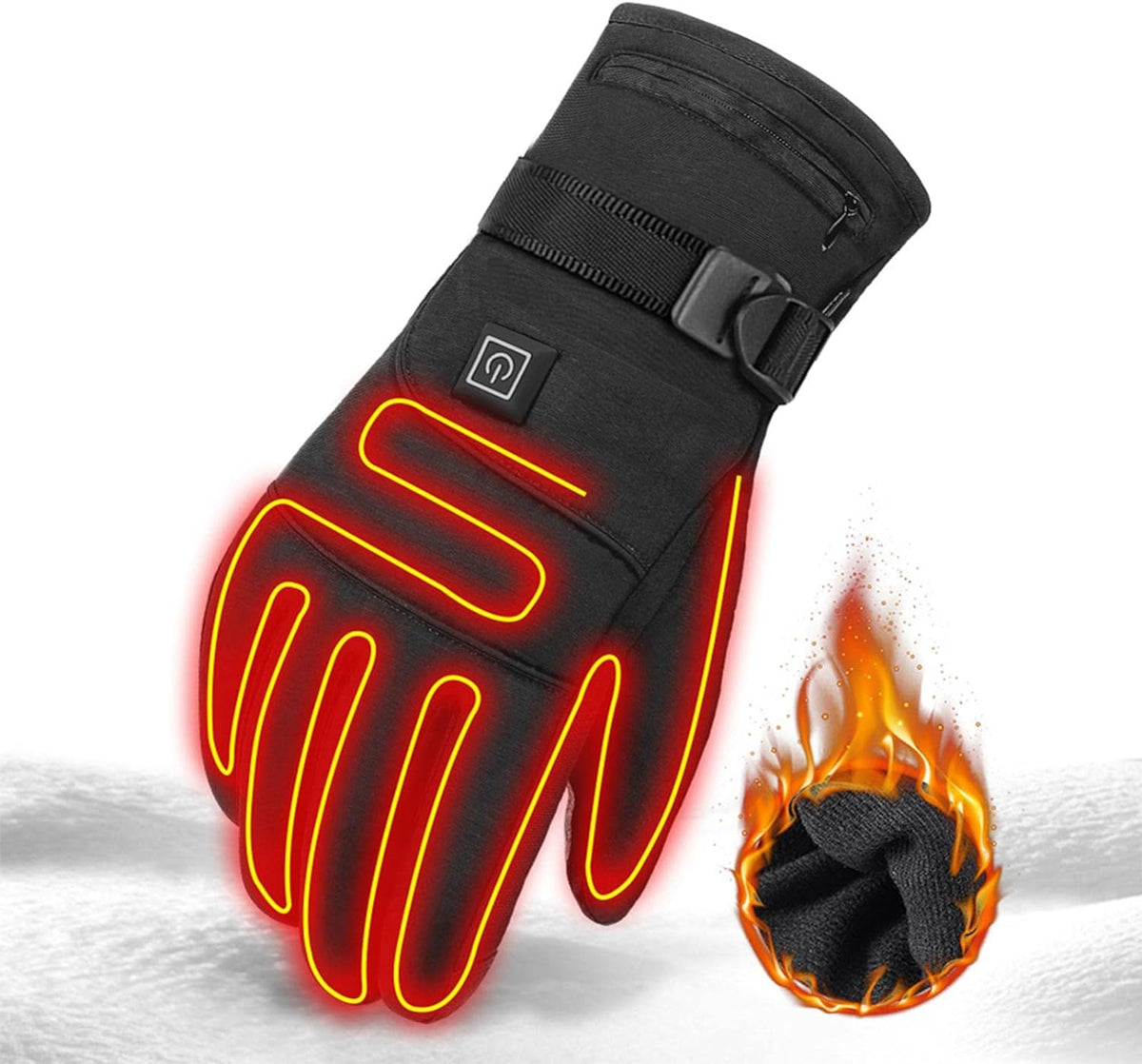 Gants chauffants batterie rechargeable tactiles avec 3 niveaux de chaleur