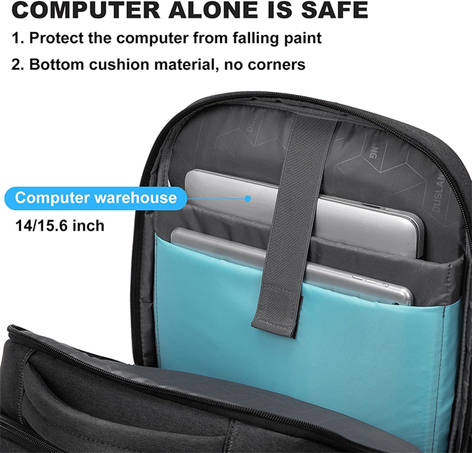 Sac à dos pour ordinateur portable | Imperméable, port USB | Compartiment rembourré pour ordinateur portable 15,6