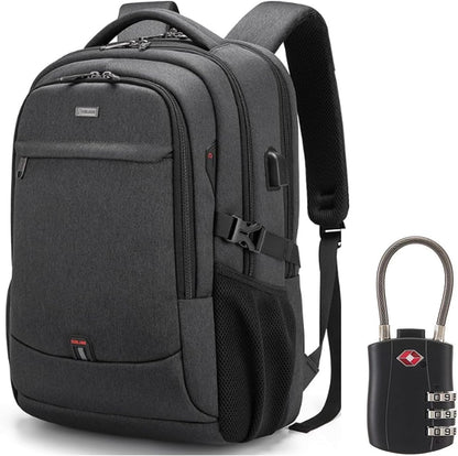 Sac à dos ordinateur imperméable USB avec port de recharge et compartiment 43 cm