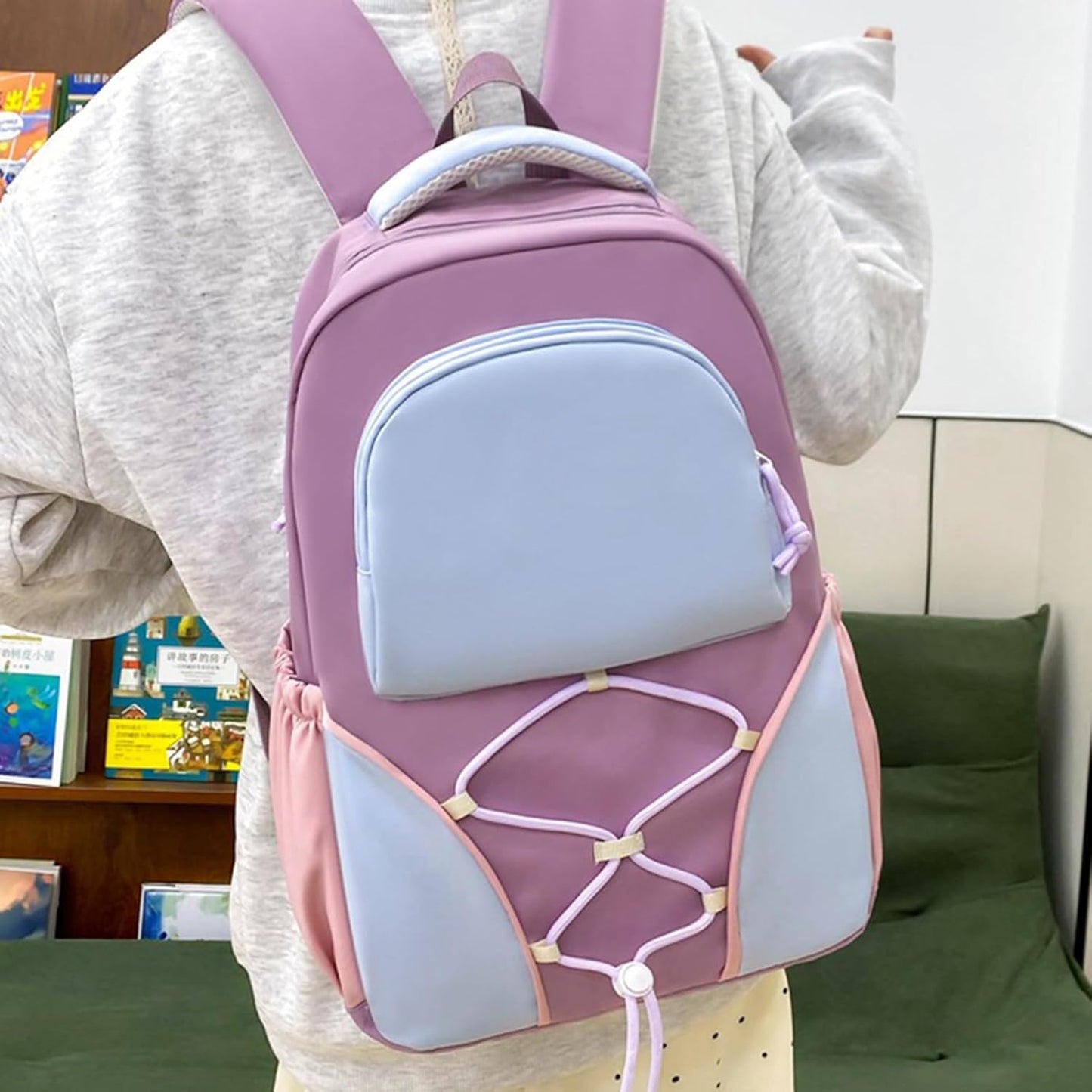 Ensemble de sac à dos scolaire | Grande capacité, pour étudiants | Sac à dos, ceinture à stylos, sacs