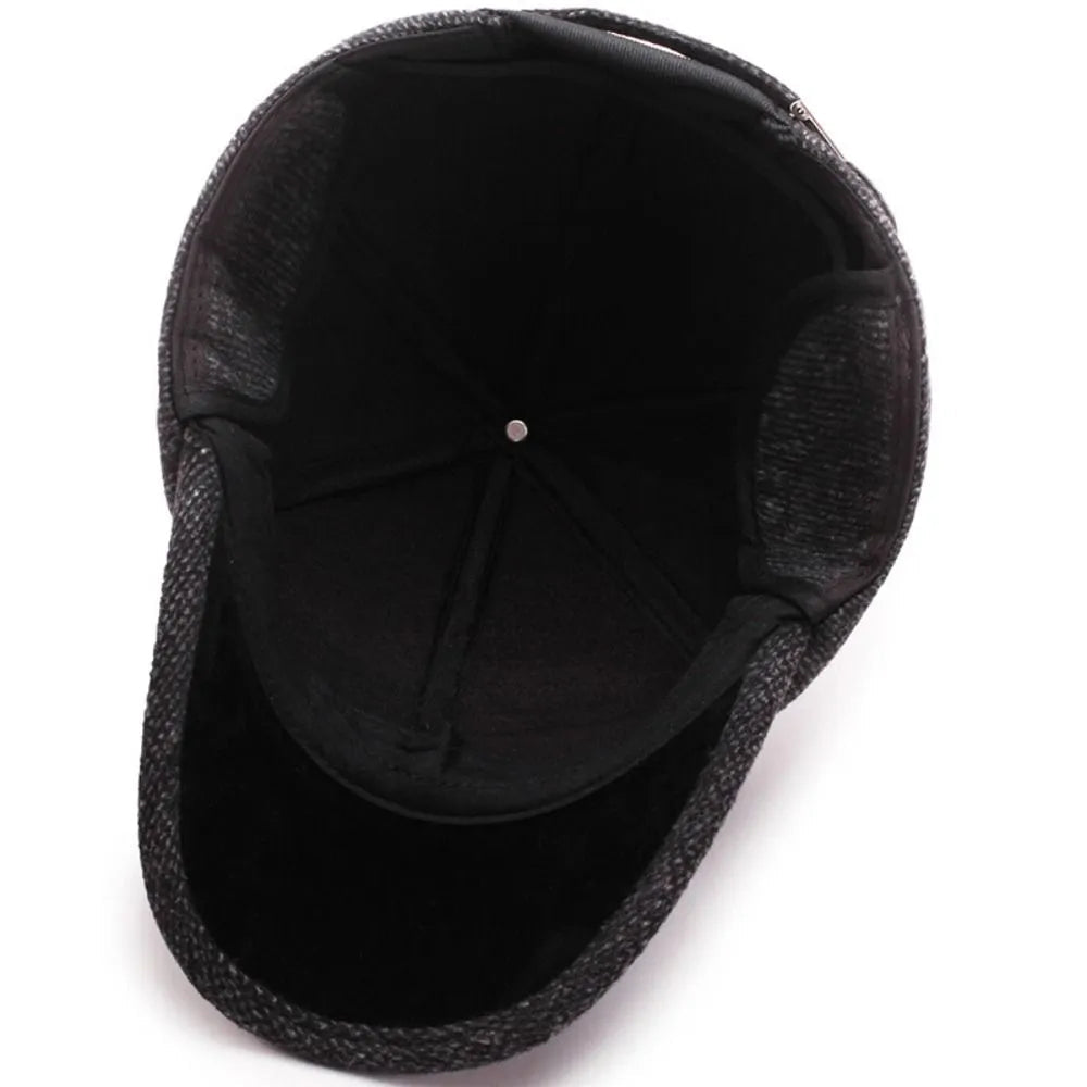 Casquette hiver homme cache-oreilles taille réglable style classique