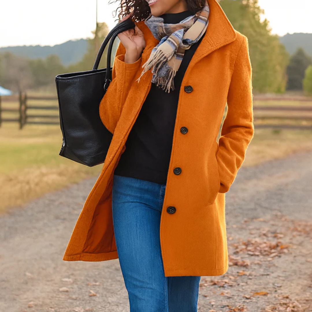 Manteau d'hiver femme | Coupe classique, boutons | Élégant