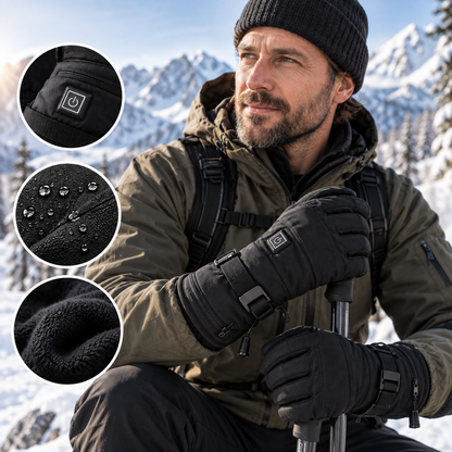 Gants chauffants batterie rechargeable tactiles avec 3 niveaux de chaleur