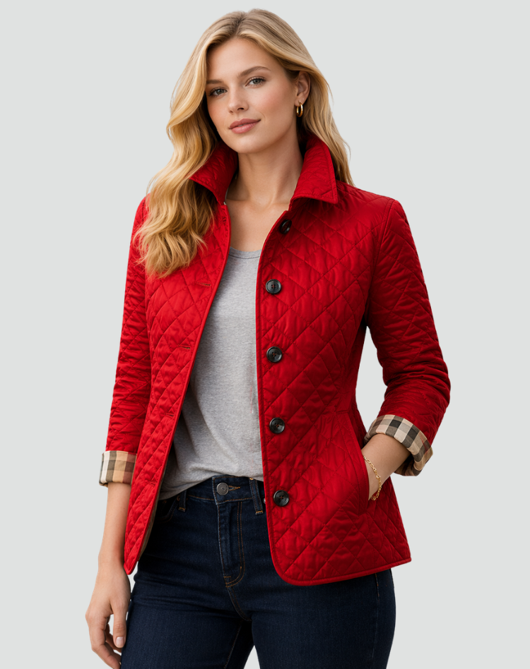 Veste matelassée femme col et boutons coupe régulière mi-saison