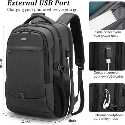 Sac à dos pour ordinateur portable | Résistant à l'eau, port USB | Sac de voyage, compartiments d'organisation