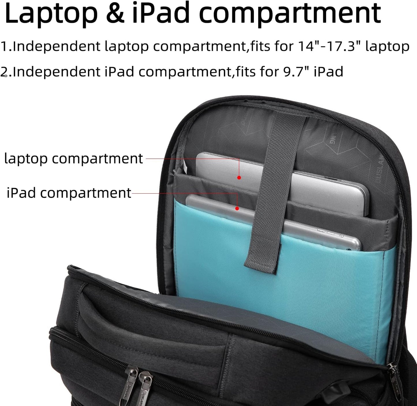 Sac à dos pour ordinateur portable | Résistant à l'eau, port USB | Sac de voyage, compartiments d'organisation