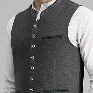 Gilet traditionnel pour hommes - Tissu de haute qualité - Gilet de fête classique et élégant