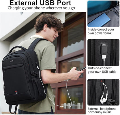 Sac à dos pour ordinateur portable | Imperméable, port USB | Compartiment rembourré pour ordinateur portable 15,6