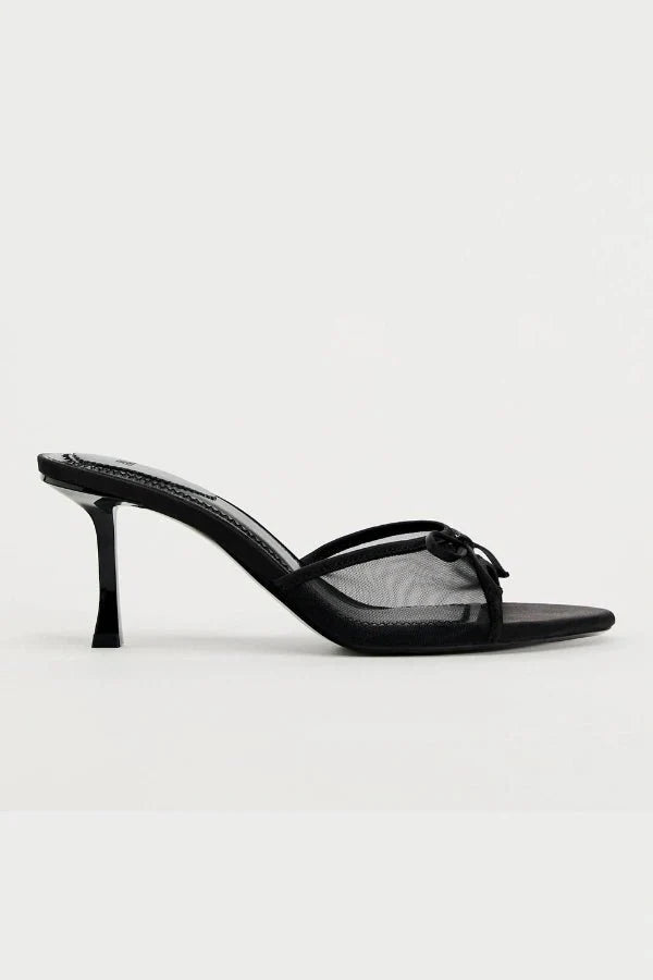Chaussures de danse latine femme | Talons élancés, nœud délicat