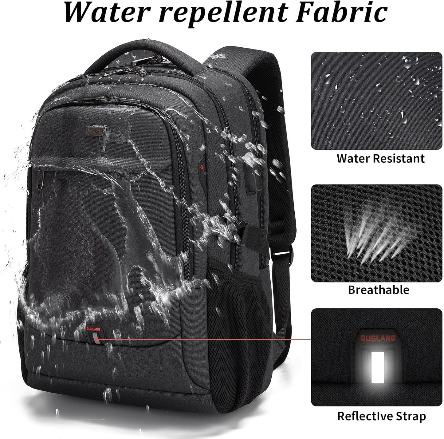 Sac à dos pour ordinateur portable | Résistant à l'eau, port USB | Sac de voyage, compartiments d'organisation